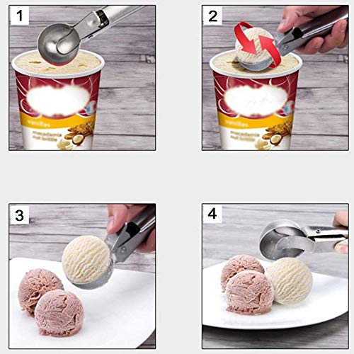 Gsyamh Pala para Helado Profesional Cuchara Helado Acero Duradera Utensilio Cocina Antiadherente Helado Adecuado para Helados Esféricos Hechos Mano Frutas Restaurantes Familiares Práctico Conveniente