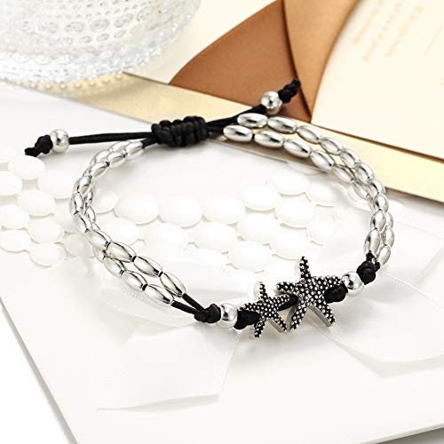 GuangLiu Tobilleras para niña Símbolo Tobillera Pies Descalzos Tobillera Estrella de mar Pulsera Tobillera de Playa Infinity Pulsera Ajustable Tobilleras