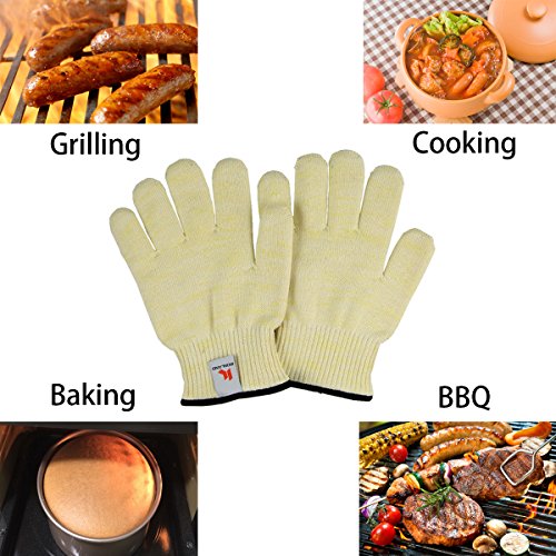 Guantes resistentes al calor Protección hasta 932 ° F / 500 ° C 1 par de guantes de parrilla