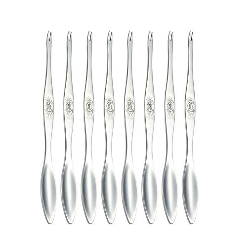 GuDoQi 8 Paquetes Marisco Fork Acero Inoxidable 304 Apto para Frutas Langosta Cangrejo