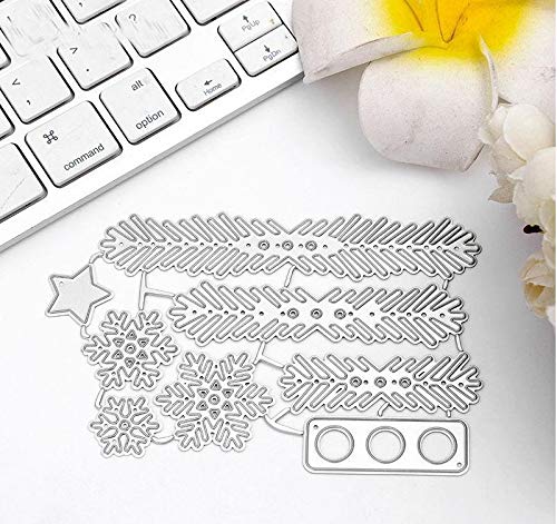 Gudotra 8pcs Kit Juego de Troqueles Navidad Plantillas Estarcir Repujado Cortan para Tarjeta Papel Scrapbooking Álbum Árbol de Navidad Cutting Dies(8pcs)