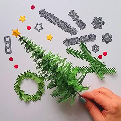 Gudotra 8pcs Kit Juego de Troqueles Navidad Plantillas Estarcir Repujado Cortan para Tarjeta Papel Scrapbooking Álbum Árbol de Navidad Cutting Dies(8pcs)