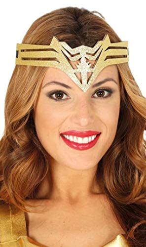 Guirca 13044 - Diadema Superheroína, color dorado, adulto