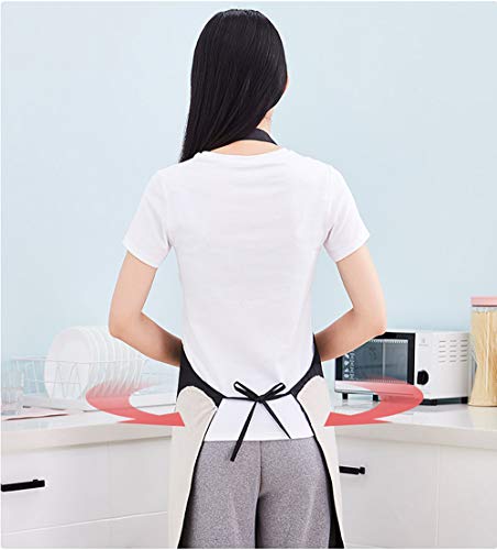 Guizu Delantales Impermeables Ajustables del Cocinero con Bolsillo Cocina de Cocina para Mujeres Hombres,Delantal Chefs Cocina para Cocinar/Hornear (Blanco)