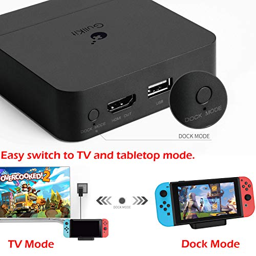 GuliKit TV Dock para Nintendo Switch, Admite Protocolo PD, Proyección 1080P / 2K / 4K, Soporte para Teléfono Inteligente o Tableta, Base de Carga con Salida de Refrigeración (Negro)