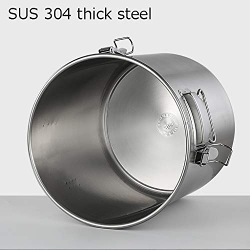 Guoguocy Ollas Rectas 304 Acero Inoxidable Sellado Bucket, Espesada Large-Capacidad de la Cuchara for el líquido de Transporte (12L) (Color : Silver, Size : 54cm*53.5cm(100L))