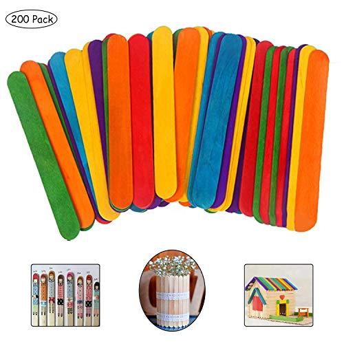 Gxhong Palitos de Madera para Manualidades, Palitos de Madera, Palitos De Madera Helado, Popsicle Sticks, Palos de Helados de Madera Natural, DIY Palitos de artesanía (Multicolor - 140 X 10 X 2MM)