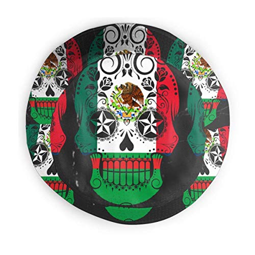 GYHJH Sombrero de Pescador de Calavera de azúcar con Bandera Mexicana Sombrero de Playa de Viaje Plegable para el Sol