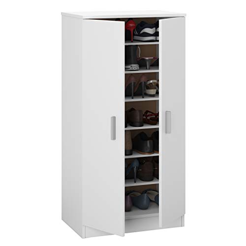 Habitdesign - Mueble Zapatero Basic, Armario Zapatero Dos Puertas, Medidas: 108 x 55 x 36 cm de Fondo. (Blanco)