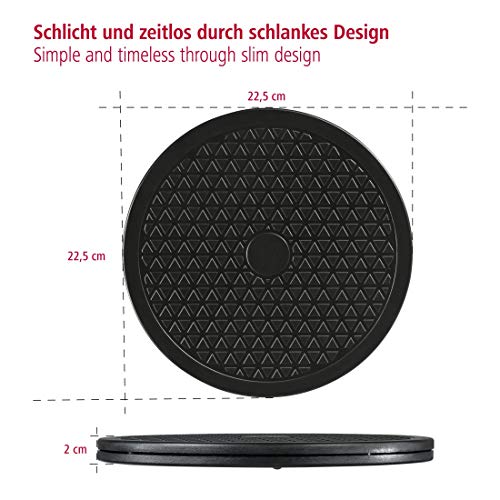 Hama - Plataforma giratoria universal redonda, 25,5 cm, carga de 60 kg (ideal para TV, altavoces, monitores y utensilios de cocina), negra