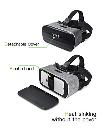 HAMSWAN Gafas de Realidad Virtual, [Regalos para Padre] 3D VR Peso Ligero 238g, VR Glasses Visión Panorámico 360 Grado Película 3D Juego Immersivo para Móviles 4.0-6.0 Pulgada