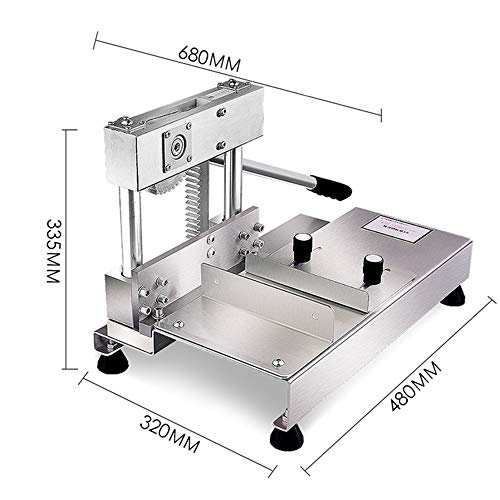 Hanchen Cortadora de Carne con Huesos Manual Industrial Rebanadora de Carne Acero Inoxidable ST700 Máquina para Cortar Costilla/Chuleta