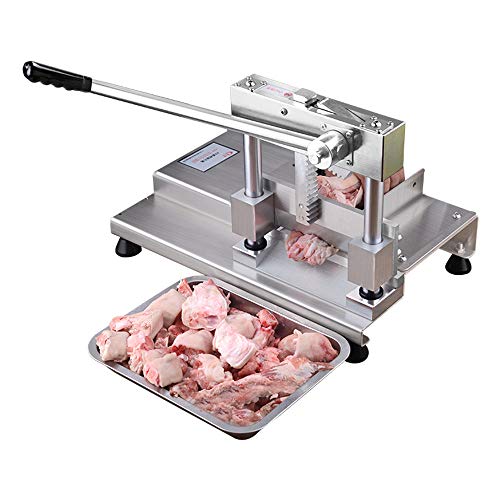 Hanchen Cortadora de Carne con Huesos Manual Industrial Rebanadora de Carne Acero Inoxidable ST700 Máquina para Cortar Costilla/Chuleta