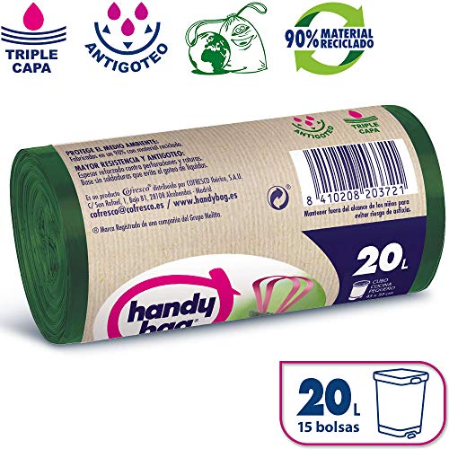 Handy Bag 6761563 Bolsas de Basura Reciclada 20 litros