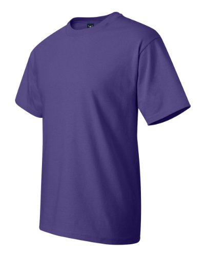 Hanes Camiseta corta de manga corta para hombres (morada) (2 veces grande)