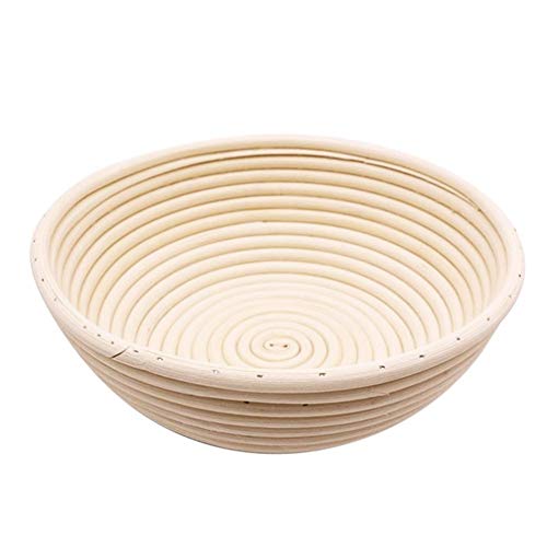 Hangarone Cesta para Hornear Pan Redondo, Cesta para Hornear Pan Herramienta Profesional para Hornear para Panadería Casera Cesta De Masa Madre De Mimbre Natural