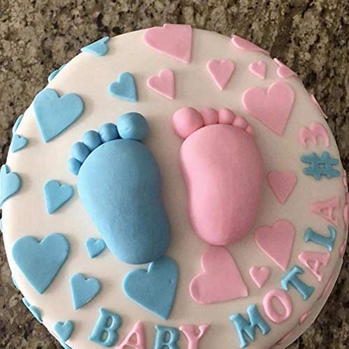 Harddo Molde para tartas con forma de pie para bebé, molde de silicona 3D, para fondant de chocolate, hornear, galletas, manualidades, galletas, jabón, cubitos de hielo, herramientas de decoración