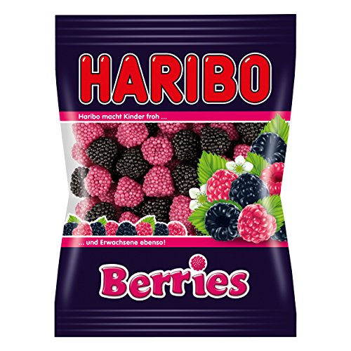 Haribo Berries, 3 Unidades, Ositos de Goma, Vino Goma, Golosinas, en Bolsa, Bolsa