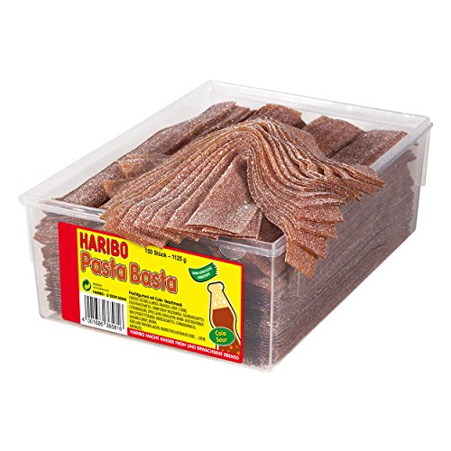 Haribo Pasta Basta Cola Sour, Gominolas de Fruta, 150 Unidades, Tarro de 1125 g