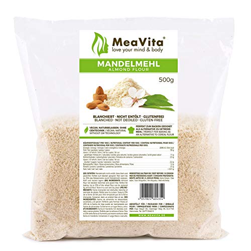 Harina de almendras MeaVita, natural, escaldada, 1 envase (1 x 500g) en bolsa