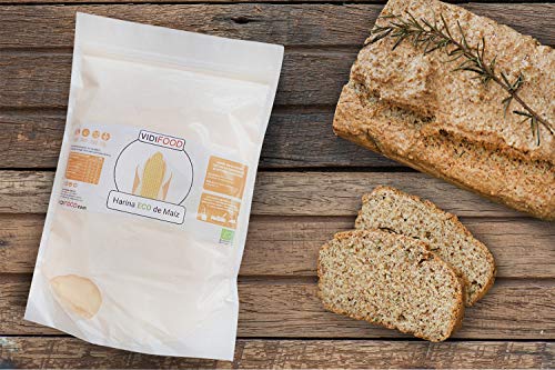 Harina de Maíz Orgánica - 2kg - Maíz Ecológico sin Gluten - Alternativa deliciosa y nutritiva a la harina de trigo