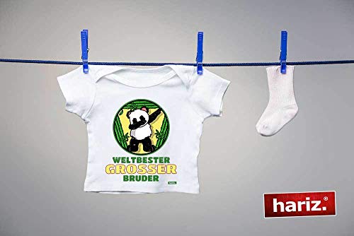 Hariz Baby Camiseta del mejor hermano del mundo, panda, cumpleaños, hermano, bebé Plus tarjetas de regalo de algodón de azúcar rosa 9 – 15 meses/70 – 79 cm