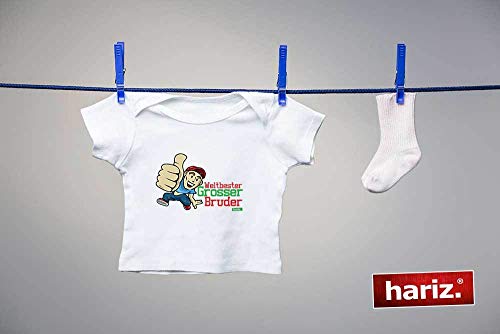 Hariz - Camiseta para bebé con texto en alemán "Weltbeste Grosser Herder Cool", incluye tarjeta de regalo de algodón de azúcar rosa, 9-15 meses/70-79 cm