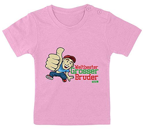 Hariz - Camiseta para bebé con texto en alemán "Weltbeste Grosser Herder Cool", incluye tarjeta de regalo de algodón de azúcar rosa, 9-15 meses/70-79 cm