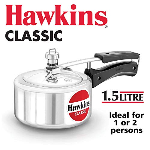 Hawkin Classic CL15 1.5 litros olla a presión de aluminio nuevo mejorado, pequeño, Plata 1.5-Liter plata