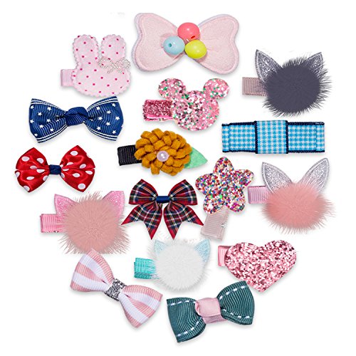 HBF 32 Piezas Pinzas Bebe Niña Multicolor Clips Pelo Niña Con Tela Accesorios Para El Pelo Niñas