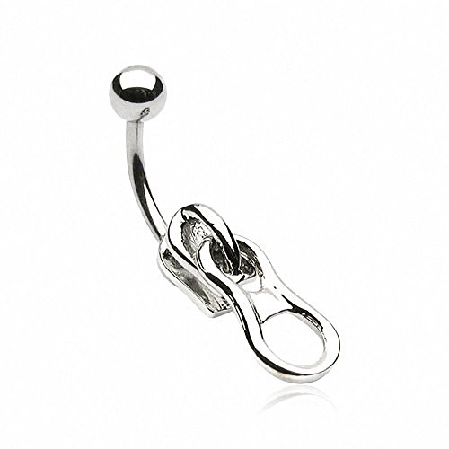 HBJ Unisexo Bananabell Piercing En El Ombligo Cremallera Acero Inoxidable 1.6mm x 10mm NSK22-1411