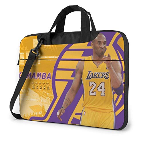 Hdadwy 15.6 pulgadas Anime Black MaMBA Kobe Laptop Bag Impermeable a prueba de golpes Funda protectora con doble cremallera Un hombro Messenger Laptop Bags con asa para mujeres y hombres Satchel Table