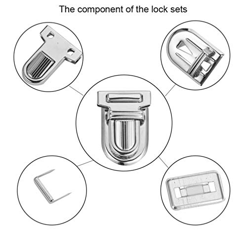 Healifty 10 juegos de cierres metálicos con cierre de cerradura monedero con cierre para el pulgar para el bolso de cuero