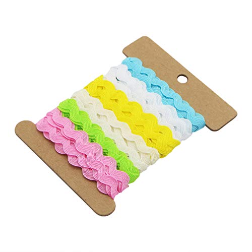 Healifty 2 rollos RIC Rac Trim cinta de poliéster cinta de regalo cinta de regalo para manualidades, boda nupcial cinturón pelo corona bebé ducha estilo embalaje 1