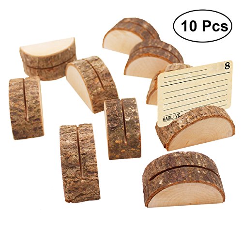 Healifty Lugar de Boda Titulares de Tarjeta de Madera Número de Mesa para Fiesta Boda Soporte para Fotos Portafotos Pinzas Portanotas 10 Piezas Decoraciones Adornos 10 Piezas