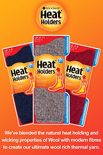 HEAT HOLDERS - Mujer 2.7 Tog Invierno Gordos Altos Termicos Lana Calcetines (37/42, Indigo (XL.Wool))