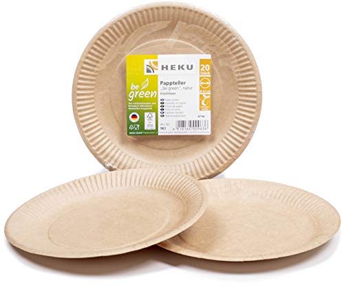 HEKU 30011-01 - Juego de utensilios de cocina (biodegradables, con platos, cuchillos, tenedores y servilletas, 170 piezas), color verde