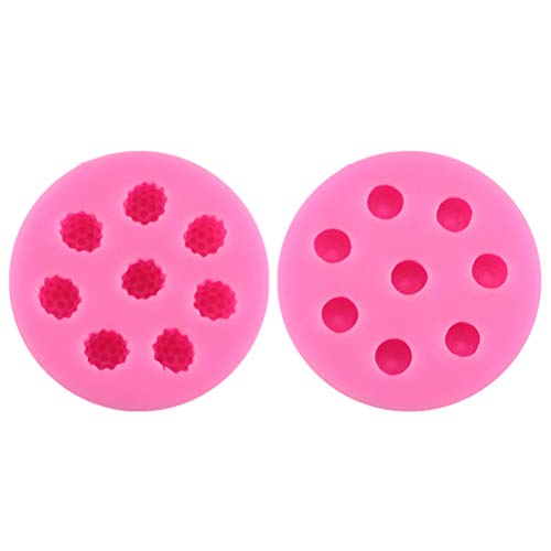 Hemoton 2 Piezas de arándanos Frambuesa moldes de Silicona Herramientas de decoración de Pasteles para Hornear Cupcake Postre Chocolate Fondant Mould (Rosa)