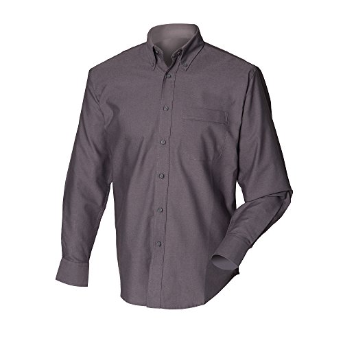 Henbury - Camisa Clásico manga larga Modelo Oxford Work hombre caballero - Trabajo/Fiesta/Boda