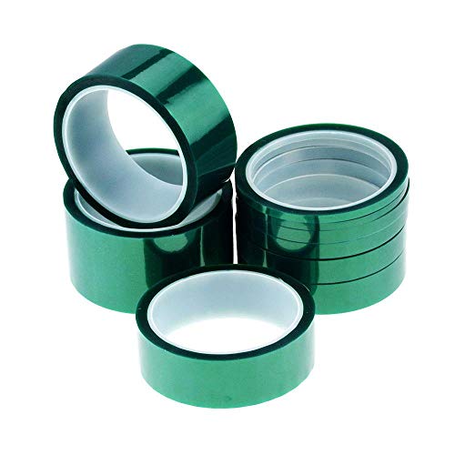 Heng 33M Green Pet Tape 10mm 20mm Pet Resistente al Calor Cinta de blindaje de Alta Temperatura Aislamiento de Placas de Soldadura, 33M, 15MM