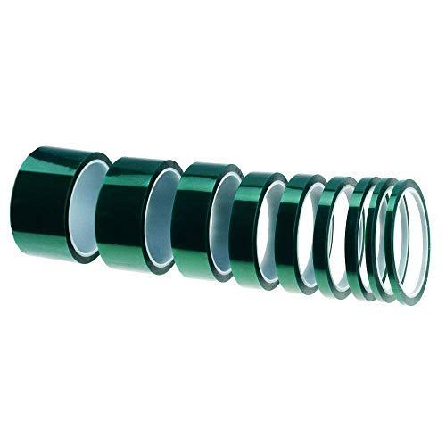 Heng 33M Green Pet Tape 10mm 20mm Pet Resistente al Calor Cinta de blindaje de Alta Temperatura Aislamiento de Placas de Soldadura, 33M, 15MM