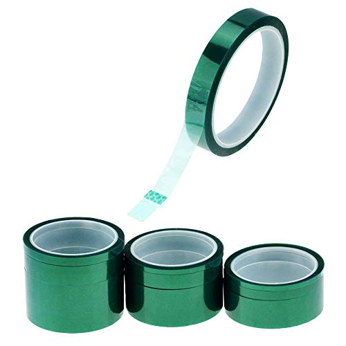 Heng 33M Green Pet Tape 10mm 20mm Pet Resistente al Calor Cinta de blindaje de Alta Temperatura Aislamiento de Placas de Soldadura, 33M, 15MM