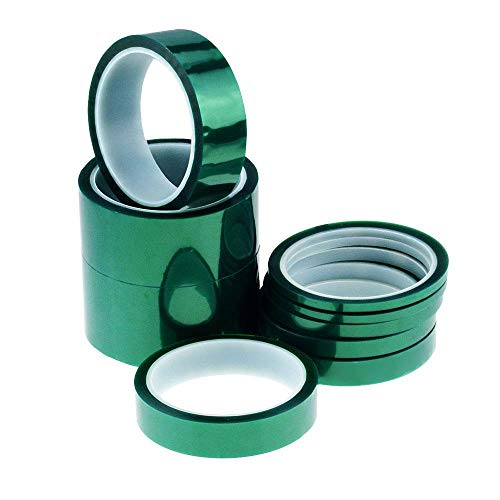 Heng 33M Green Pet Tape 10mm 20mm Pet Resistente al Calor Cinta de blindaje de Alta Temperatura Aislamiento de Placas de Soldadura, 33M, 15MM