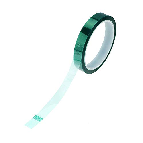 Heng 33M Green Pet Tape 10mm 20mm Pet Resistente al Calor Cinta de blindaje de Alta Temperatura Aislamiento de Placas de Soldadura, 33M, 15MM