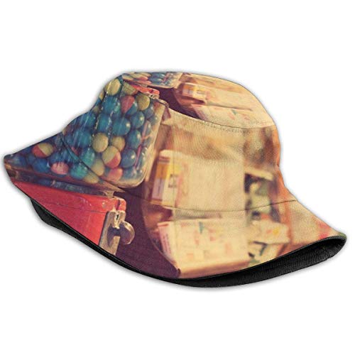 Henry Anthony Sombrero Fisher, Gamble Eggs en Vintage Gumball Machine en el mostrador de Vidrio en la Tienda de comestibles Bucket Hat One Szie Boonie Cap