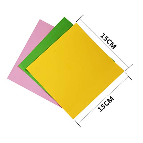 HEOCAKR Papel para Papiroflexia, 100 Hojas Papel de Origami 15 x 15 cm 10 Colores para Manualidades DIY Proyectos de Artes y Manualidades, Cuadrado Color Papel Plegable