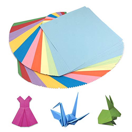 HEOCAKR Papel para Papiroflexia, 100 Hojas Papel de Origami 15 x 15 cm 10 Colores para Manualidades DIY Proyectos de Artes y Manualidades, Cuadrado Color Papel Plegable