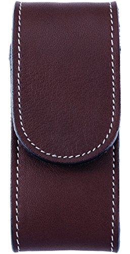 Herbertz Lederetui, Braun, Klettverschluss, Gürtelschlaufe, für Messer mit einer Heftlänge bis zu 12 cm Estuche, Unisex Adulto, Multicolor, Talla única