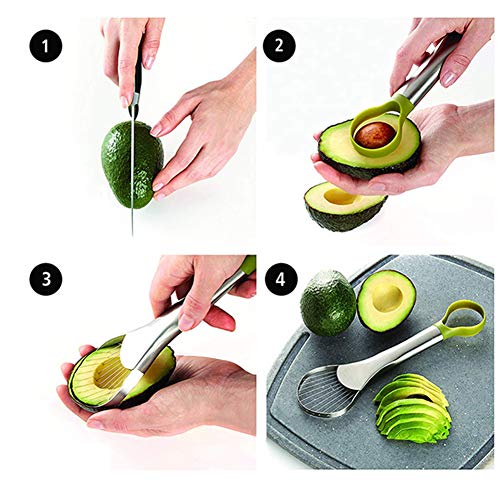 Herramienta de corte de aguacate, Good Grips 2 en 1 herramienta de corte de aguacate, Pitter, Core Scooper, mango ergonómico y hoja de acero inoxidable