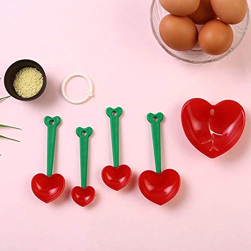 Herramientas para Hornear Love Juego De 5 Piezas Cuchara Medidora Separador De Clara De Huevo Juego De Cucharas Medidoras Tema En Forma De Corazón Taza Medidora Utensilios De Cocina